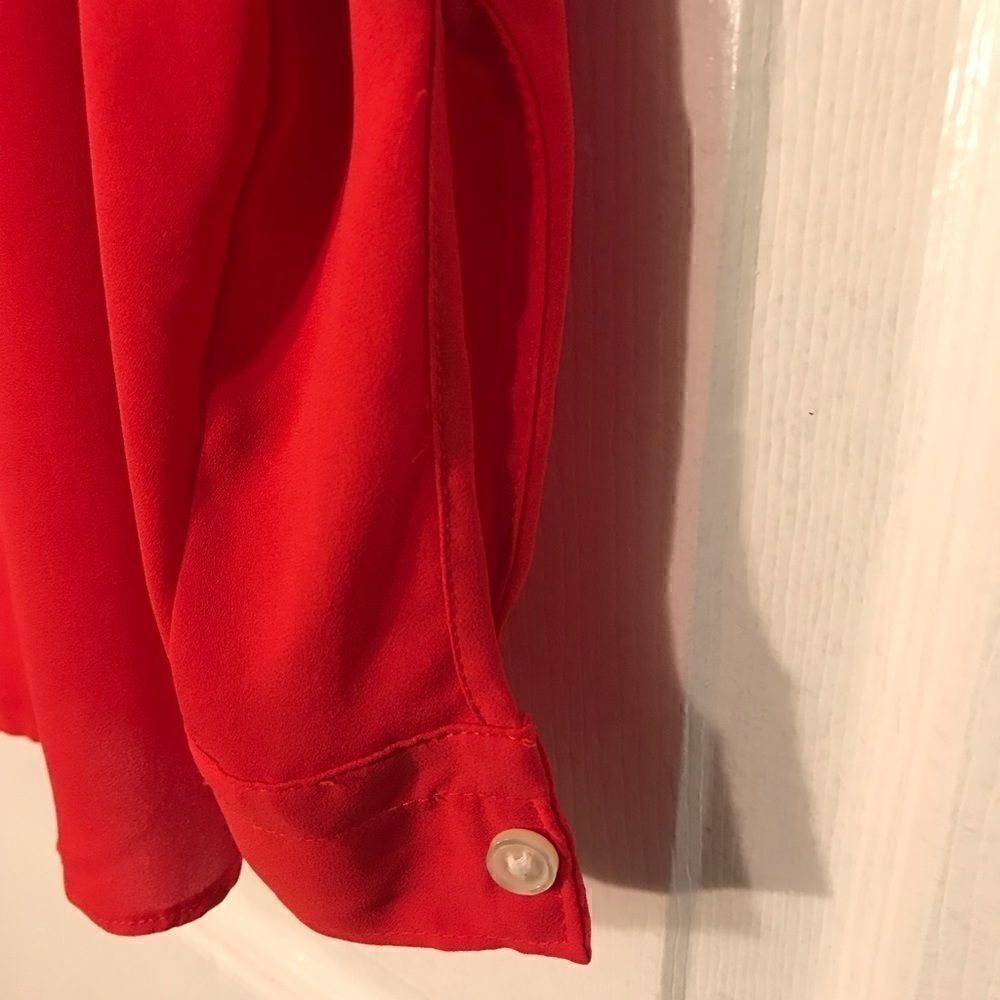 🌈Loft XSP Silky Red Long Roll Up Sleeves - Picture 6 of 6